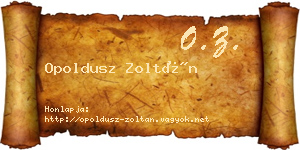 Opoldusz Zoltán névjegykártya